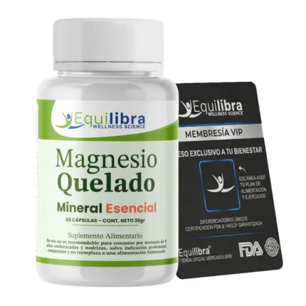 Magnesio Quelado 60 Cápsulas Vip Plan Equilibra