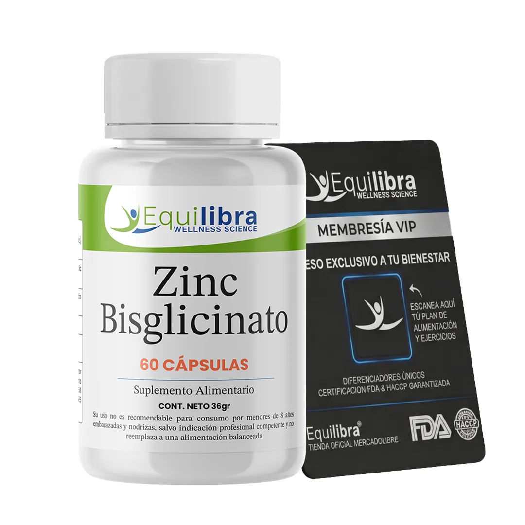 SOLO 1_36_11zon Zinc Bisglicinato 60 Cápsulas Vip Plan Equilibra - Imagen 1