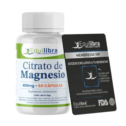 Citrato De Magnesio 160 Cápsulas Plan Vip Equilibra